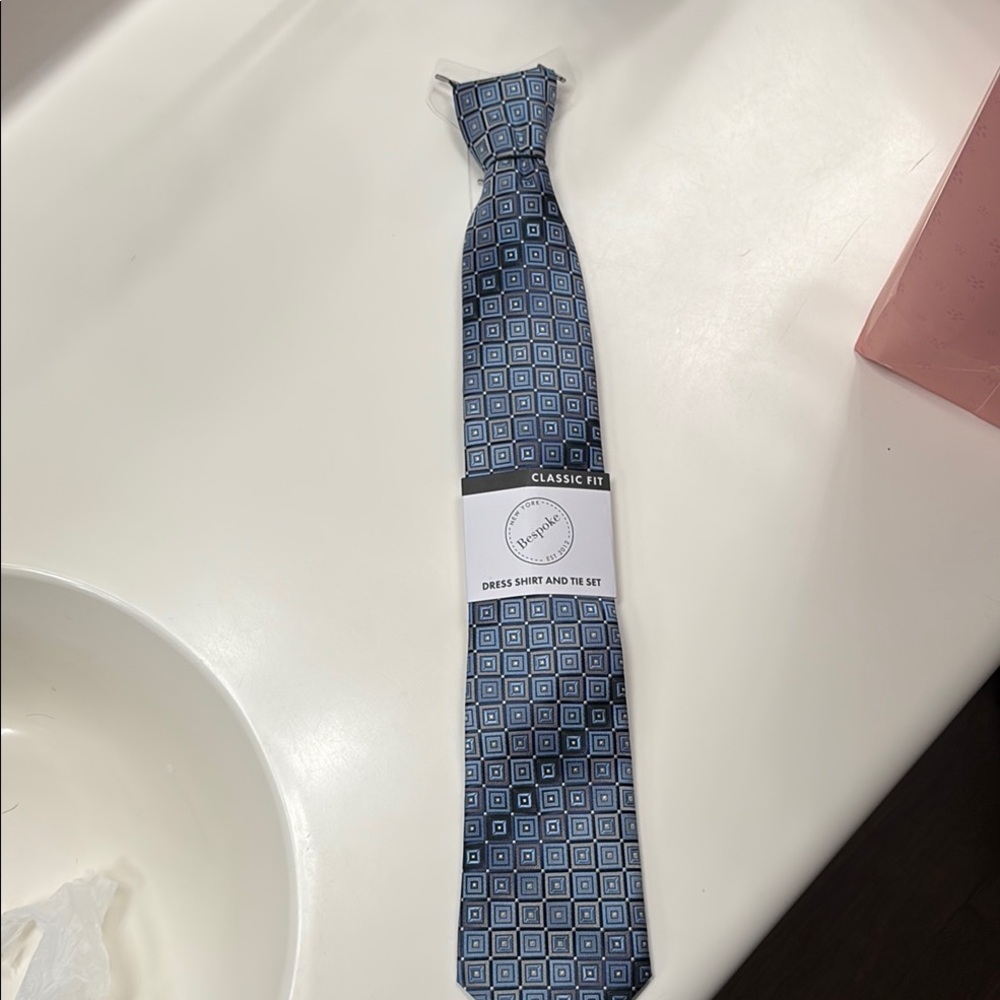 Bespoke Classic Blue Square Pattern Tie